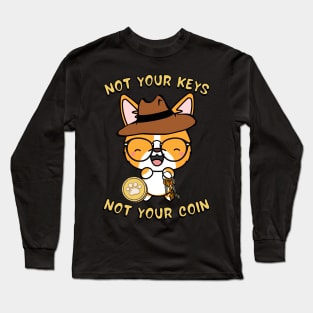 not your keys not your coin corgi Long Sleeve T-Shirt